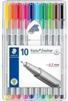 Набор капиллярных ручек Staedtler Triplus Liner, 0,3 мм, 10 цветов