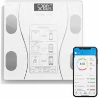 Напольные умные весы c bmi, электронные напольные весы для Xiaomi, iPhone, Android, белые