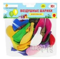 Paterra Воздушные шарики разноцветные без рисунка 30шт в упаковке