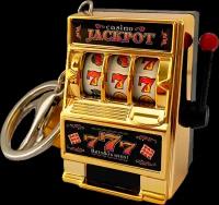 Брелок слот машина / Игрушка карманное казино Lucky Jackpot / Игровой автомат Gold
