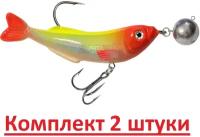 Воблер AQUA JIG-DOK с чебурашкой 77mm, цвет 014 (клоун), 2 штуки