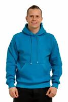 Магазин Толстовок - Turquoise Hoodie Man Classic Мужская бирюзовая толстовка худи классическая 320гр/м.кв, M-48-Unisex-(Мужской)