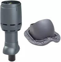 Комплект вентиляционного выхода Vilpe 110P/из/350 FLOW для металлочерепицы Серый