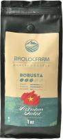 Кофе в зернах BAOLOCFARM Robusta обжаренный, Вьетнам 1 кг, зерновой вьетнамский кофе для капучино в подарок, подарочный Робуста