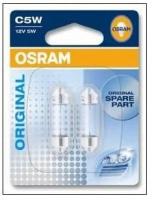 Комплект ламп накаливания блистер 2шт С5W 12V 5W SV8.5, 641802B OSRAM 6418-02B