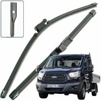 Дворники Ford Transit (7) Форд Транзит бортовой 2014 2015 2016 2017 2018 2019 2020 2021 2022 Щетки стеклоочистителя бескаркасные к-т 2шт, 750мм-500мм