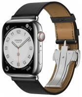 Часы Apple Watch Hermès Series 7 GPS + Cellular 45mm Silver Stainless Steel Case with Single Tour Deployment Buckle Noir GLOBAL