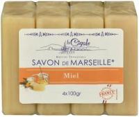 мыло LA CIGALE Savon de Marseille Miel 4шт 100г