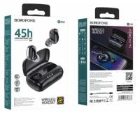 Bluetooth наушники вкладыши с микрофоном Borofone BE55 Perfect TWS Black, беспроводная гарнтитура, черная