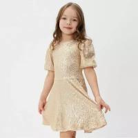 Платье нарядное для девочки KAFTAN размер 32 (110-116 см), золотой