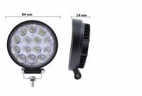 Фонарь светодиодный G0004-mini (14LED 10W) круглый тонкий (12/24W) 84*84*19MM