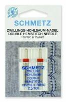 Иглы Schmetz для мережки двойные130/705H ZWIHO № 100/2.5, 2 шт