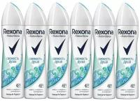 Дезодорант-антиперспирант спрей Rexona Свежесть душа для женщин 150 мл, 6 упаковок