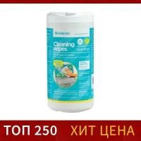 Defender Салфетки чистящие для всех типов экранов, Defender Cleaning wipes, Optima, 100 штук в тубе