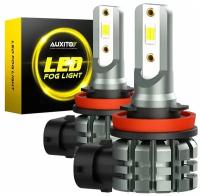 Светодиодная лампа AUXITO L3 H11 цоколь PGJ19-2 55Вт 2шт 6500K для противотуманных фар компактный размер белый свет LED автомобильная