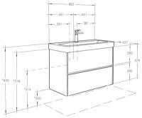 Тумба под раковину AQUATON Сканди 90 подвесная, дуб рустикальный 1A251901SDZ90