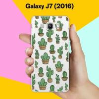 Силиконовый чехол на Samsung Galaxy J7 (2016) Кактусы / для Самсунг Галакси Джей 7 (2016)