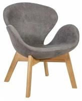 Кресло с обивкой Beon Swan Wood Legs (Arne Jacobsen) A062, серый