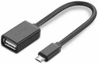 Кабель UGREEN US133 (10396) Micro USB Male to USB-A Female Cable With OTG Nickel Plating. Длина: 10 см. Цвет: черный