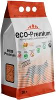 Комкующийся наполнитель, древесный с запахом персика ECO-Premium, оранжевый 20,2 кг, 55 л