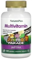 NaturesPlus, Animal Parade Gold, жевательная добавка для детей с мультивитаминами и минералами, натуральный виноград, 120 таблеток в форме животных