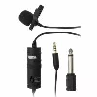 Микрофон проводной BOYA BY-M1, разъем: mini jack 3.5 mm, черный