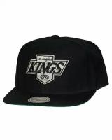 Бейсболка с прямым козырьком Mitchell and Ness WOOL SOLID 2 Los Angeles Kings Black