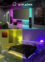 Неоновая лента, IP67, разноцветная, светодиодная RGB лента, гибкий неон 5м, подсветка интерьера, ресторана, гирлянда, зеленый