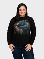 Свитшот флисовый с принтом Леопард свет неон PLUS Size 3XL