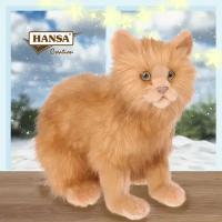 Реалистичная мягкая игрушка Hansa Creation, 4223 Кошка, рыжая, 27 см