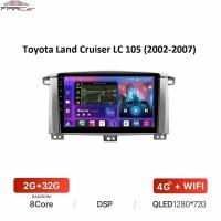 Штатная магнитола для Toyota Land Cruiser LC 105 (2002-2007) под кондиционер на Android 10 (WiFi/BT/GPS/DSP/QLED/4G)