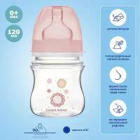 Детская антиколиковая бутылочка Canpol babies Newborn baby для кормления новорожденных, бутылка для воды и смеси, от коликов, 0 мес, 120 мл, розовый