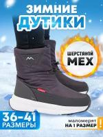 Дутики женские WINTER, размер 39, серый