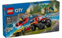 Конструктор LEGO City 60412 Пожарная машина 4x4 со спасательной лодкой