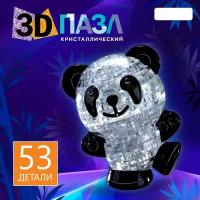 Пазл кристаллический 3D ZABIAKA "Панда", 53 детали микс