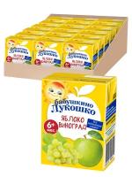 Сок осветленный Бабушкино Лукошко Яблоко-виноград (Tetra Pak), c 6 месяцев, 0.2 л, 18 шт. в уп., 18 уп