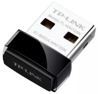Сетевой адаптер WiFi TP-Link TL-WN725N черный, разъем USB 2.0, интерфейс подключения USB 2.0