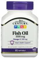 21st Century, Fish Oil, 1000 mg, 60 капсул