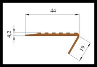 Угловая самоклеящаяся противоскользящая накладка на ступени 44 мм