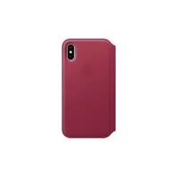 Чехол Apple Folio кожаный для iPhone X, berry