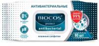 BioCos Влажные салфетки Protect Antibacterial, 80 шт