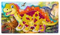 Пазл Деревянный 3D для малышей "Затерянный мир" динозавр "Стегозавр" 20 пазлов