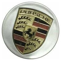 Колпачки заглушки на литые диски для Porsche Порше цвет серебристый