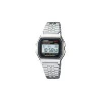 Наручные часы CASIO A-159W-N1 мужские, кварцевые, будильник, секундомер, водонепроницаемые, подсветка дисплея, серебряный