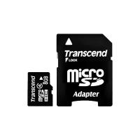 Карта памяти Transcend microSDHC 4 ГБ Class 4, UHS-I, адаптер на SD