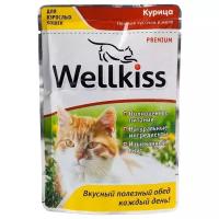 Влажный корм для кошек Wellkiss беззерновой, с курицей 100 г