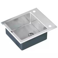 Врезная кухонная мойка ZorG Sanitary INOX GL-6051 WHITE, 60х51см, нержавеющая сталь