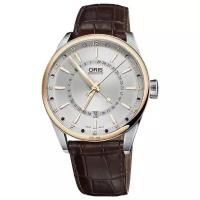 Наручные часы ORIS мужские, механические, корпус нерж. сталь + золото, подсветка стрелок, антибликовое покрытие стекла