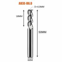 Dreanique трехзаходная фреза по алюминию для чпу (6х18х50х6 Z3) AU3E-D6.0 39693