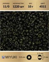 Бисер Miyuki, размер 11/0, цвет: Пикассо непрозрачный черный, 10 грамм